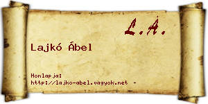 Lajkó Ábel névjegykártya
